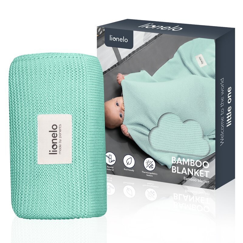 Lionelo Paturica tricotata multifunctionala din bambus 100x75 cm Verde