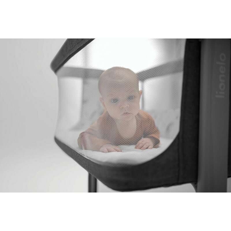 Lionelo Patut co-sleeper 3 in 1 Aurora Bej Taupe cu leganare si setare unghiulara saltea geanta transport reglabil in 5 pozitii pe inaltime greutate suportata 9 kg 85x60x66 cm