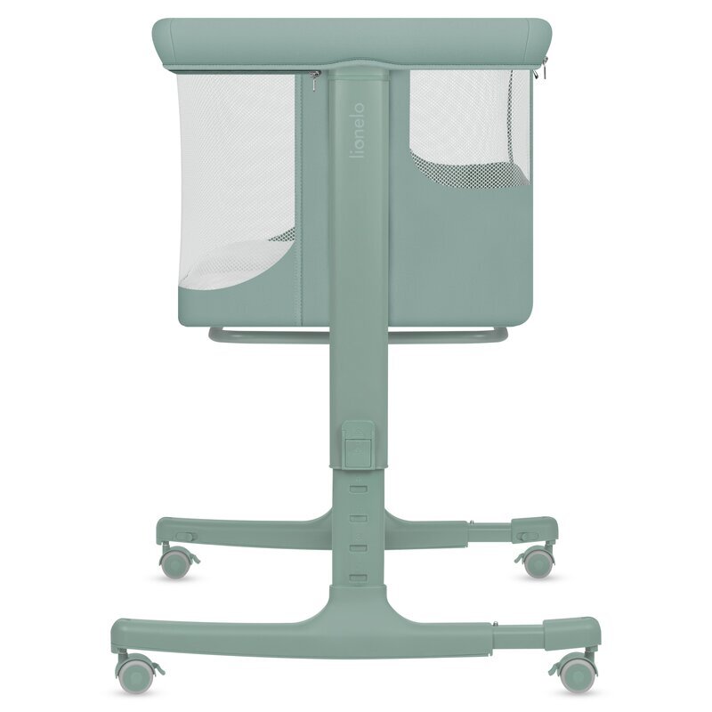 Lionelo Patut co-sleeper 3 in 1 Aurora Verde cu leganare si setare unghiulara saltea geanta transport reglabil in 5 pozitii pe inaltime greutate suportata 9 kg 85x60x66 cm
