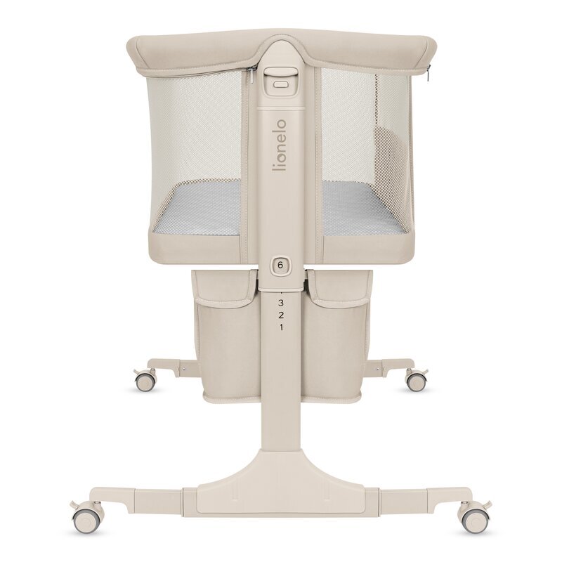 Lionelo Patut co-sleeper Jodie bej multifunctional reglabil in 6 pozitii pe inaltime functie de leganare si plasa de tantari 84x48x70-80 cm