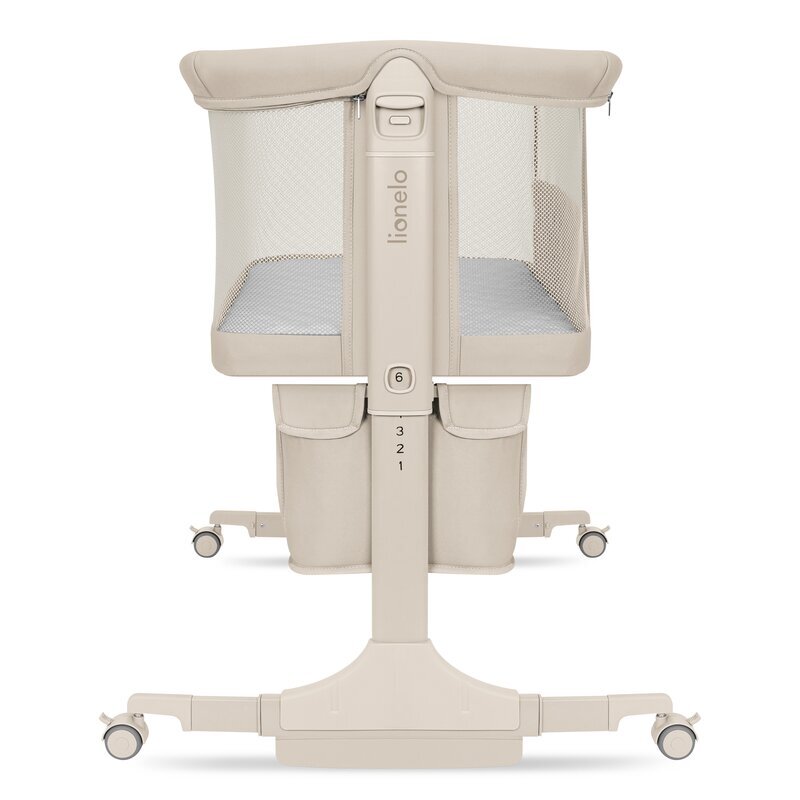 Lionelo Patut co-sleeper Jodie bej multifunctional reglabil in 6 pozitii pe inaltime functie de leganare si plasa de tantari 84x48x70-80 cm