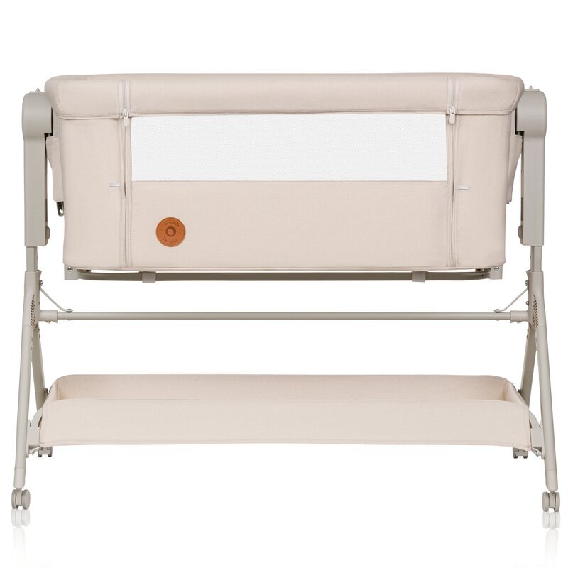 Lionelo Patut co-sleeper Leonie Plus Bej pliabil cu sistem de leganare setare unghiulara reglabil in 6 pozitii pe inaltime conform cu standardele europeane de securitate EN1130 si EN16890