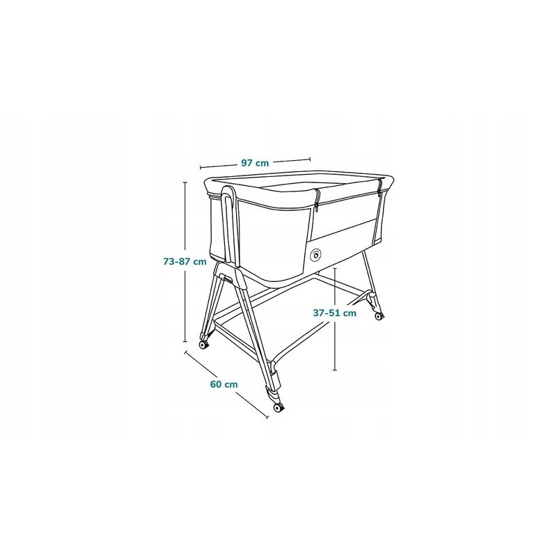 Lionelo Patut co-sleeper Luna 2 in 1 Bej cu saltea reglabila pe inaltime cos depozitare