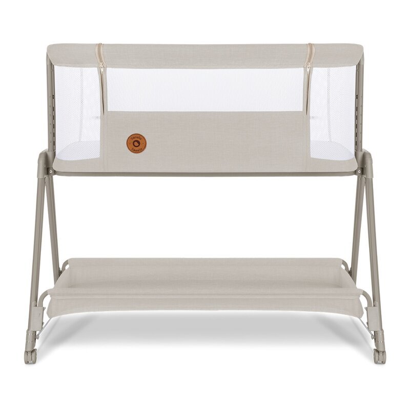 Lionelo Patut co-sleeper Luna 2 in 1 Bej cu saltea reglabila pe inaltime cos depozitare