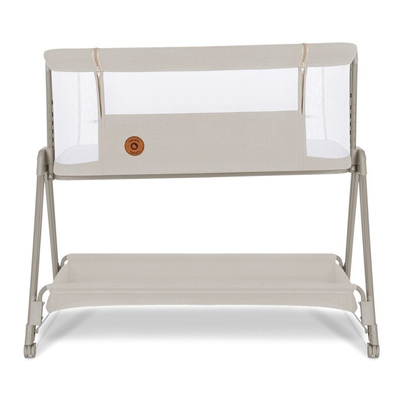 Lionelo Patut co-sleeper Luna 2 in 1 Bej cu saltea reglabila pe inaltime cos depozitare