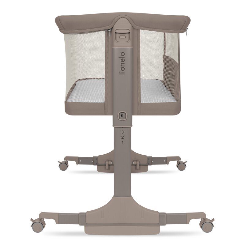 Lionelo Patut co-sleeper Pari Taupe multifunctional cu functie de leganare reglabil saltea si geanta de transport 84x48x70-80 cm