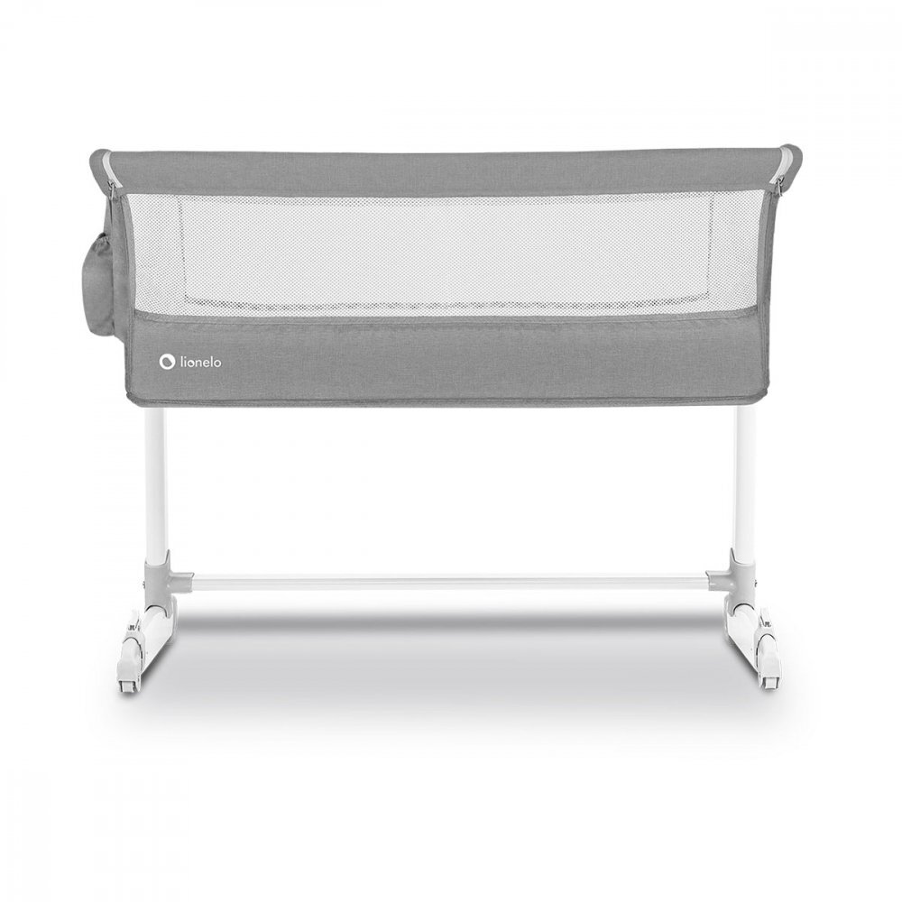 Lionelo Patut co-sleeper Theo Grey 2 in 1 cu setare unghiulara reglabil pe inaltime laterala culisanta standard European EN 1130