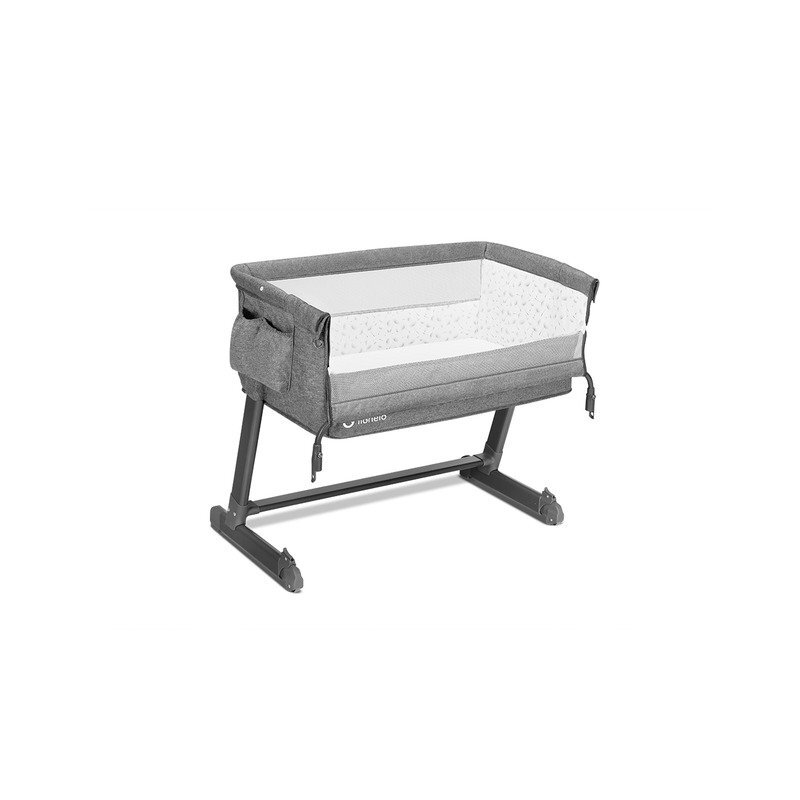 Lionelo Patut co-sleeper Theo Grey Stone 2 in 1 cu setare unghiulara reglabil pe inaltime laterala culisanta standard European EN 1130