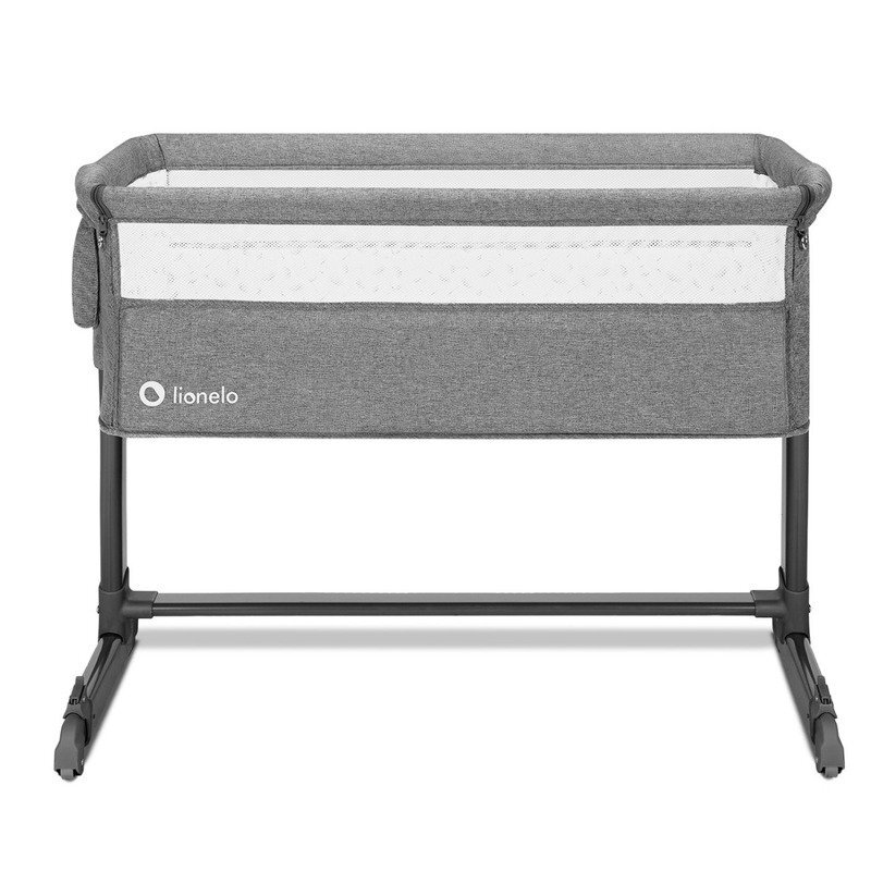 Lionelo Patut co-sleeper Theo Grey Stone 2 in 1 cu setare unghiulara reglabil pe inaltime laterala culisanta standard European EN 1130