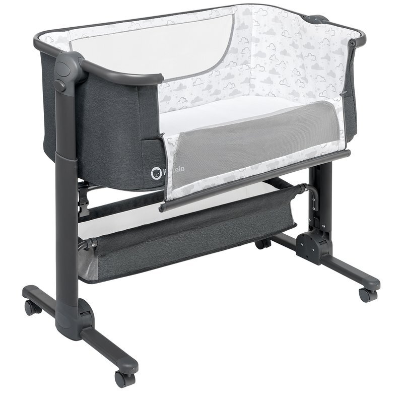 Lionelo Patut co-sleeper Timon Gri 3 in 1 pliabil cu setare unghiulara reglabil in 6 pozitii pe inaltime dimensiune 90x50 cm