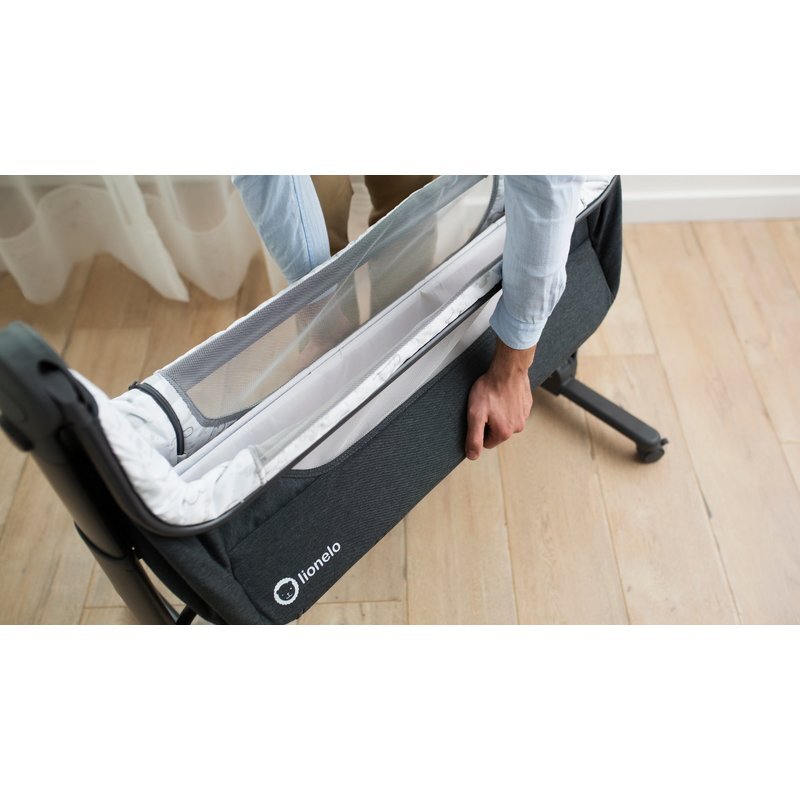 Lionelo Patut co-sleeper Timon Gri 3 in 1 pliabil cu setare unghiulara reglabil in 6 pozitii pe inaltime dimensiune 90x50 cm