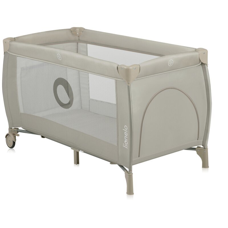 Lionelo Patut pentru copii Stefi Plus Bej Pliabil Cu doua nivele Intrare laterala cu fermoar 2 roti 120 x 60 cm Conform cu standardul european de securitate EN 716