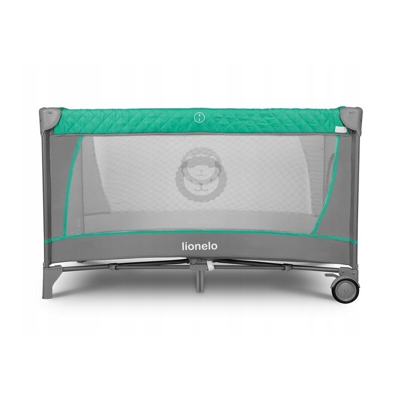 Lionelo Patut pliabil Flower Turquoise cu doua nivelearcada masuta de infasat bara cu jucarii Conform cu standardele europeane de securitate EN 716 si EN12221