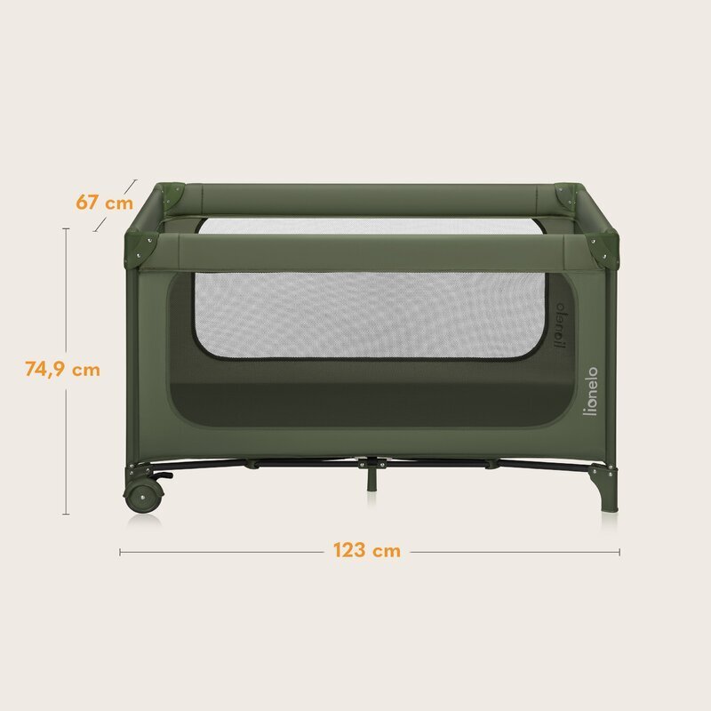 Lionelo Patut pliabil Jasmin Easy Fold verde