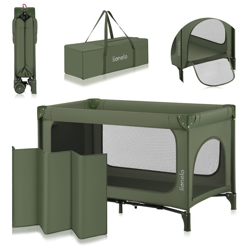Lionelo Patut pliabil Jasmin Easy Fold verde