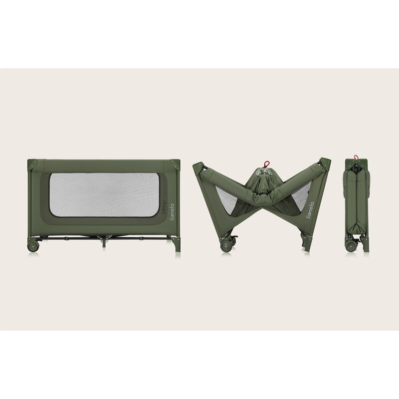 Lionelo Patut pliabil Jasmin Easy Fold verde