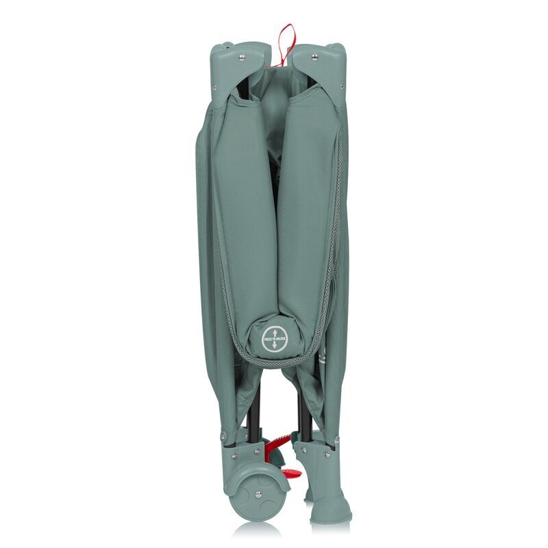 Lionelo Patut pliabil Laura 102 x 74 cm Cu doua nivele Functie de tarc Cu roti Include salteluta si geanta de transport Pereti din plasa Deschidere laterala Pana la 15 kg 0 luni + Verde
