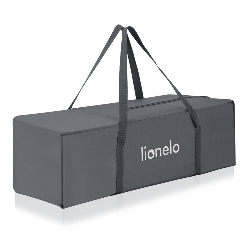 Lionelo Patut pliabil multifunctional Ellen Gri cu laterala culisanta nivel suplimentar intrare laterala cu fermoar 2 roti saltea pliabila si geanta de transport incluse 0-36 luni pana la 15 kg 120x60 cm