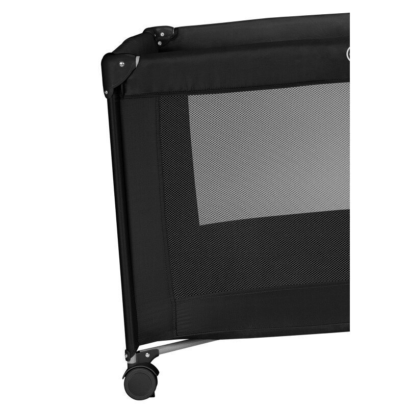 Lionelo Patut pliabil pentru copii Amelie Negru cu intrare laterala salteluta roti geanta transport 100.5x70.5 cm