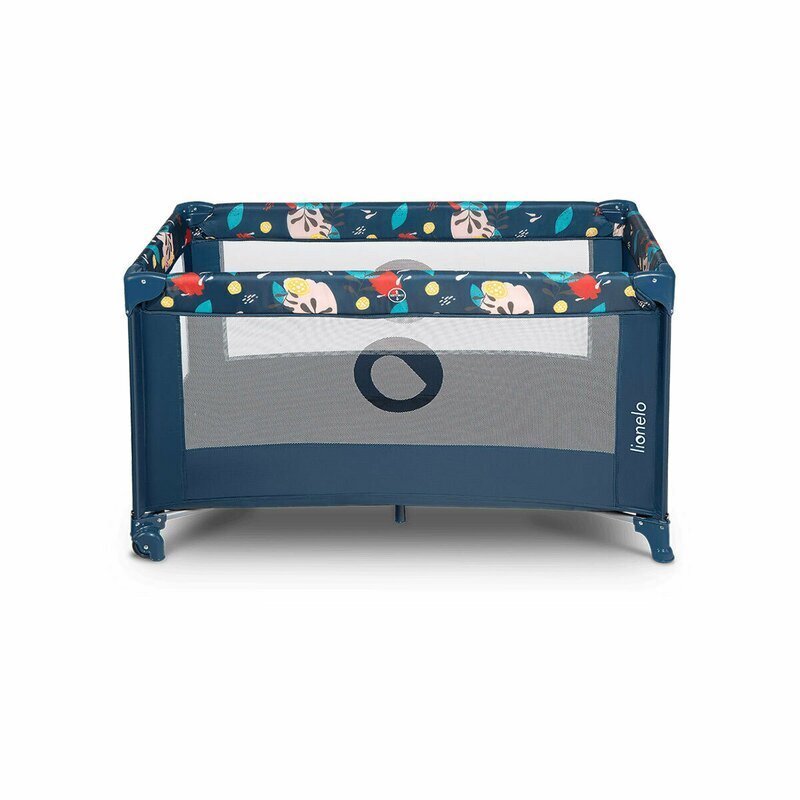 Lionelo Patut pliabil Stefi Blue Navy cu un nivelintrare laterala cu fermoar roti conform cu standardul european de securitate EN 716
