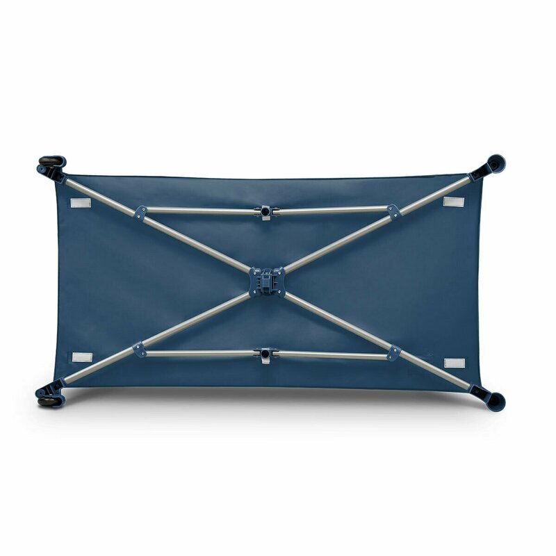 Lionelo Patut pliabil Stefi Blue Navy cu un nivelintrare laterala cu fermoar roti conform cu standardul european de securitate EN 716