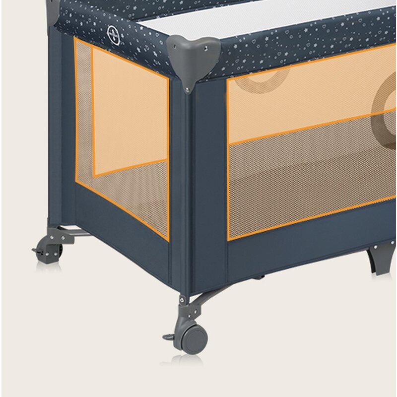 Lionelo Patut pliabil Stefi BlueGrey cu un nivel intrare laterala cu fermoar roti conform cu standardul european de securitate EN 716