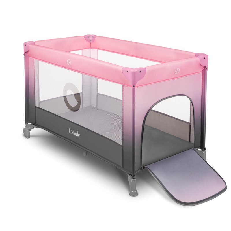 Lionelo Patut pliabil Stefi Pink Ombre cu un nivel intrare laterala cu fermoar roti conform cu standardul european de securitate EN 716
