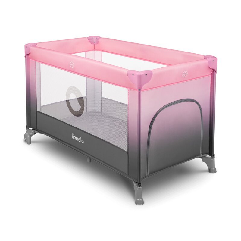 Lionelo Patut pliabil Stefi Pink Ombre cu un nivel intrare laterala cu fermoar roti conform cu standardul european de securitate EN 716