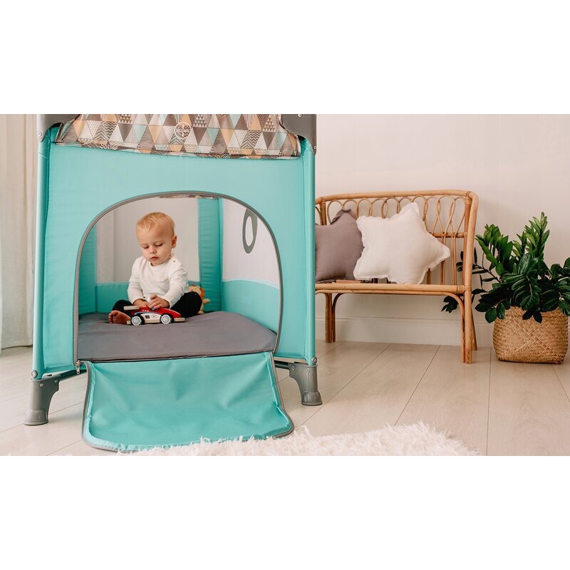 Lionelo Patut pliabil Stefi Pink Ombre cu un nivel intrare laterala cu fermoar roti conform cu standardul european de securitate EN 716