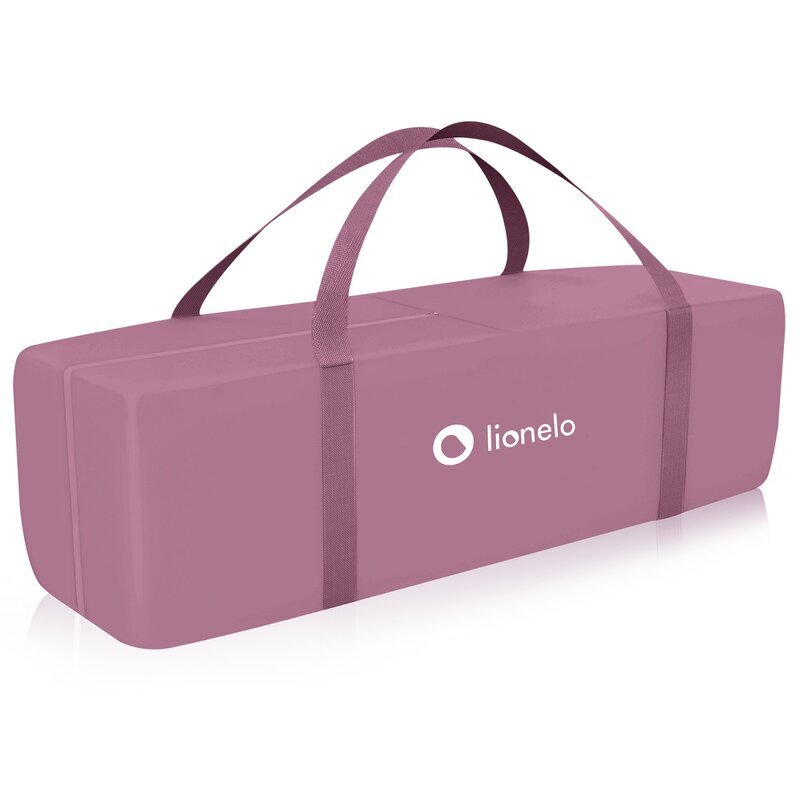 Lionelo Patut pliabil Stefi Plus Cu doua nivele Cu intrare laterala cu fermoar 2 roti 120 x 60 cm Conform cu standardul european de securitate EN 716 Roz