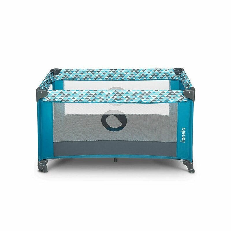 Lionelo Patut pliabil Stefi Turquoise cu un nivel intrare laterala cu fermoar roti conform cu standardul european de securitate EN 716
