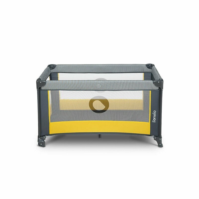 Lionelo Patut pliabil Stefi Yellow Lemon cu un nivel intrare laterala cu fermoar roti conform cu standardul european de securitate EN 716