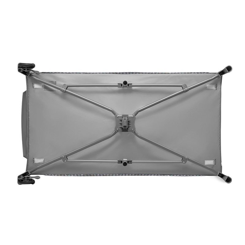 Lionelo Patut pliant Sven Plus Grey cu doua nivele cu arcada jucarii masuta de infasat vibratii melodii conform cu standardele europeane de securitate EN716 si EN12221