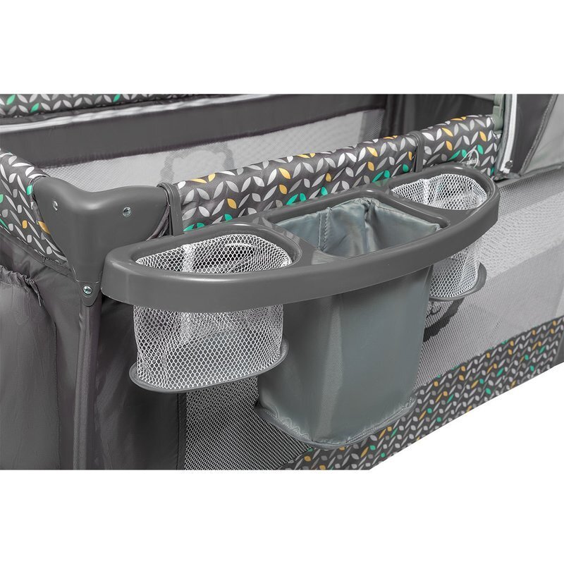 Lionelo Patut pliant Sven Plus Grey cu doua nivele cu arcada jucarii masuta de infasat vibratii melodii conform cu standardele europeane de securitate EN716 si EN12221