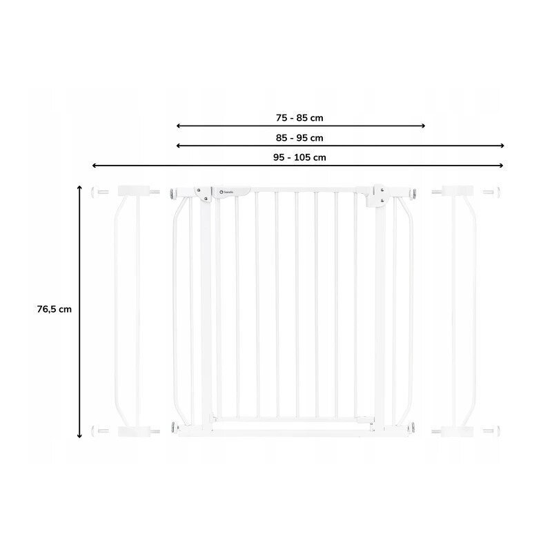 Lionelo Poarta de siguranta prin presiune Truus Slim 105 cm Negru Onyx