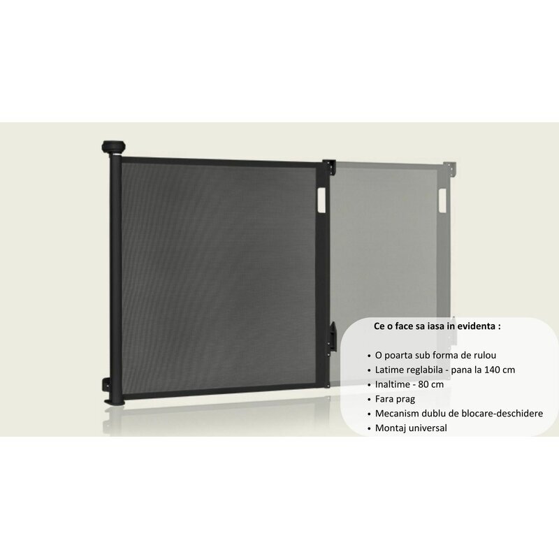 Lionelo Poarta de siguranta Thea 80x140 cm gri