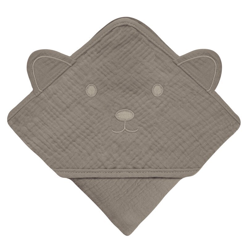 Lionelo Prosop de baie cu gluga din muselina 100 bumbac 80x80 cm bej inchis