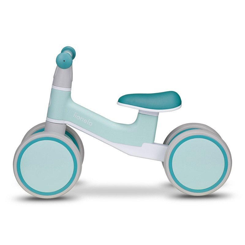 Lionelo Ride-On copii fara pedale Villy Verde turcoazde la 12-36 luniroti din spuma EVAsistem de blocare a directieiinaltimea scaunului de la sol 26 cm greutate maxima admisa 30 kg