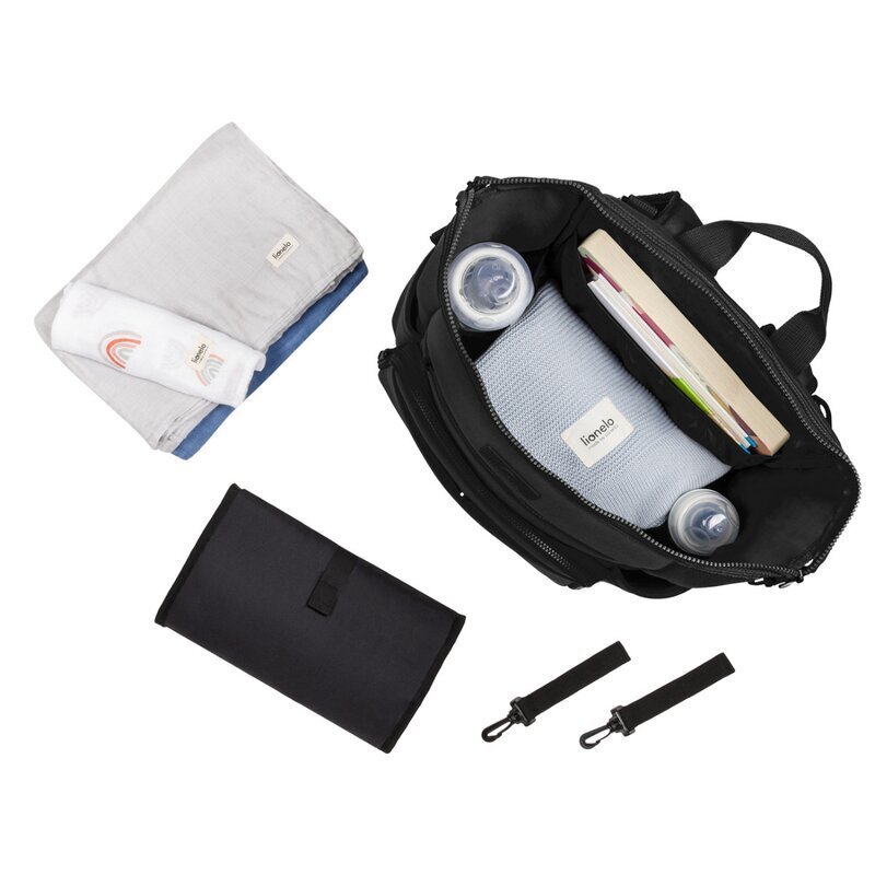 Lionelo Rucsac impermeabil Cube pentru mamici cu 12 compartimente Negru