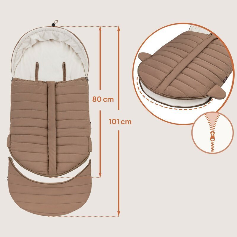 Lionelo Sac de iarna Oli Maro pentru carucior landou sau scaun auto 101x45 cm impermeabil rezistent pana la -20 grade extensibil