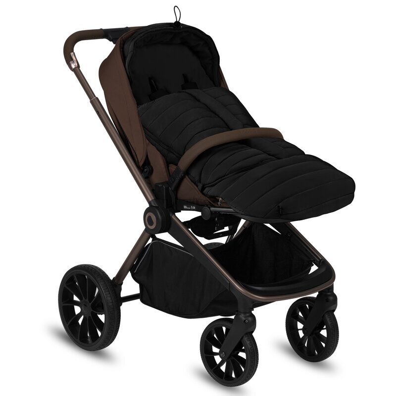 Lionelo Sac de iarna Oli Negru pentru carucior landou sau scaun auto 101x45 cm impermeabil rezistent pana la -20 grade extensibil