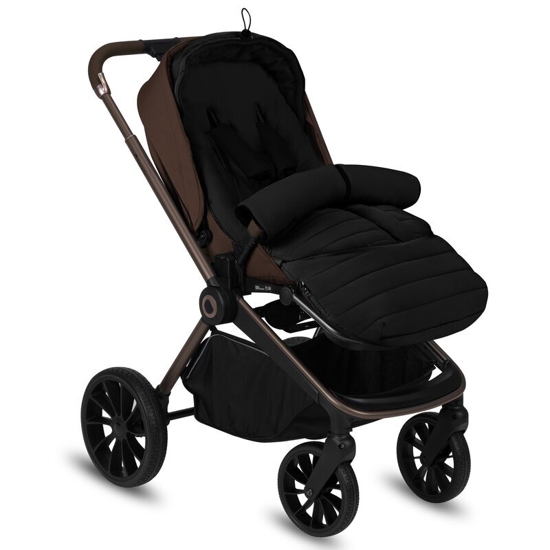 Lionelo Sac de iarna Oli Negru pentru carucior landou sau scaun auto 101x45 cm impermeabil rezistent pana la -20 grade extensibil