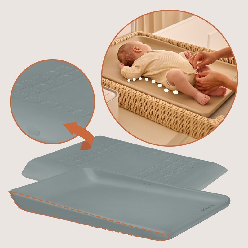 Lionelo Saltea de infasat Megs Gri moale impermeabila design ergonomic 70x49 cm fara BPA