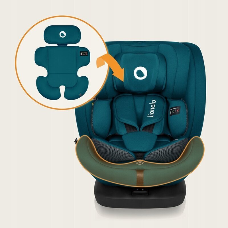 Lionelo Scaun auto Bastiaan i-Size 4 in 1 Protectie laterala Spatar inclinabil in 4 pozitii Tetiera reglabila in 7 pozitii Rotire 360 grade Top Tether 0-36 Kg 40-150 cm Isofix Conform ECE R12903 Albastru Indigo