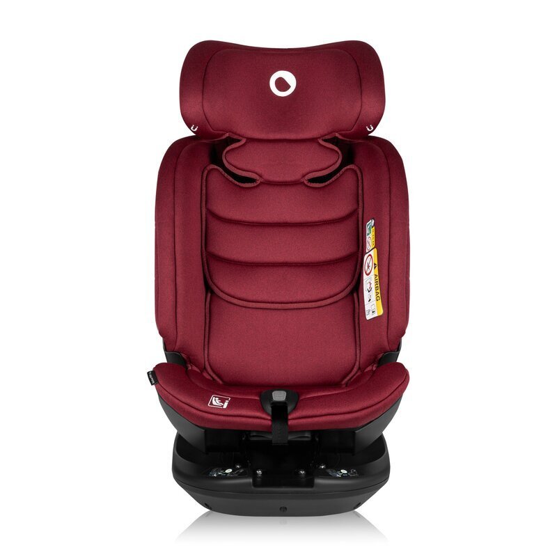 Lionelo Scaun auto Bastiaan RWF Rosu i-Size pozitie de somn protectie laterala rotire 360 grade 0-36 kg cu isofix si centura Top Tether conform cu standardul european de securitate ECE R129