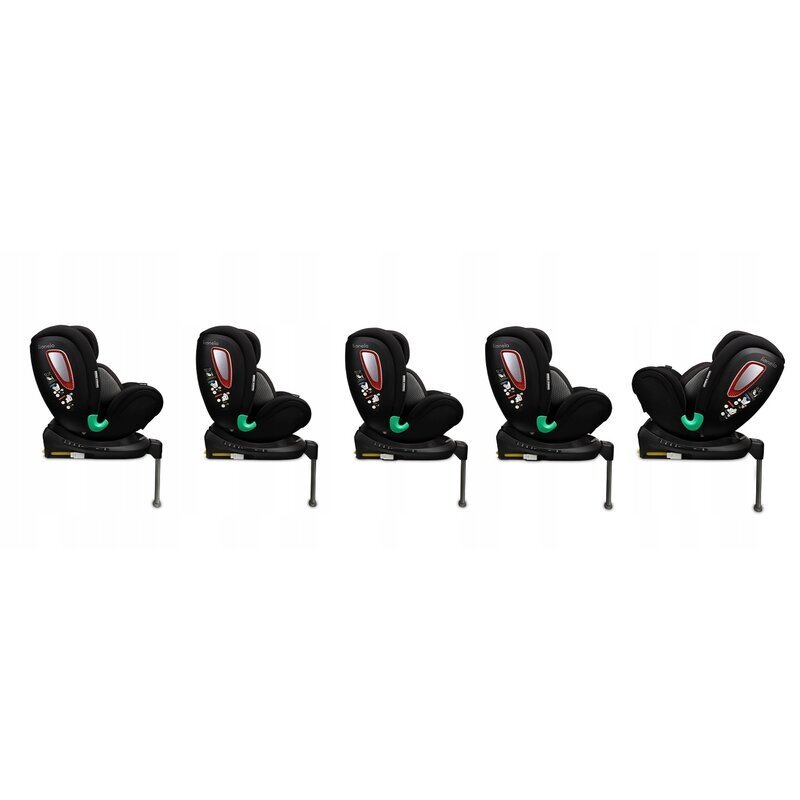 Lionelo Scaun auto I-size Antoon Plus rotire 360 grade 0-18 kg Testat ADAC cu Isofix si picior de sustinere negru