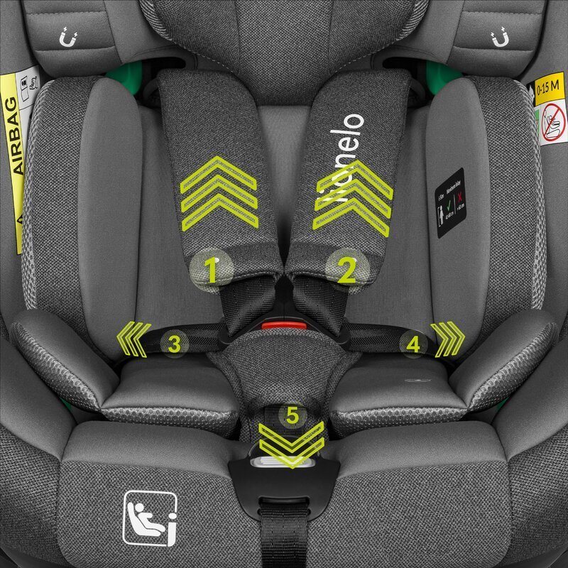 Lionelo Scaun auto i-Size Braam 0-36 Kg 40-150 cm cu isofix si picior de fixare gri