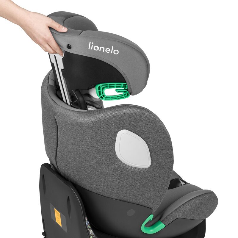 Lionelo Scaun auto i-Size Braam 0-36 Kg 40-150 cm cu isofix si picior de fixare gri
