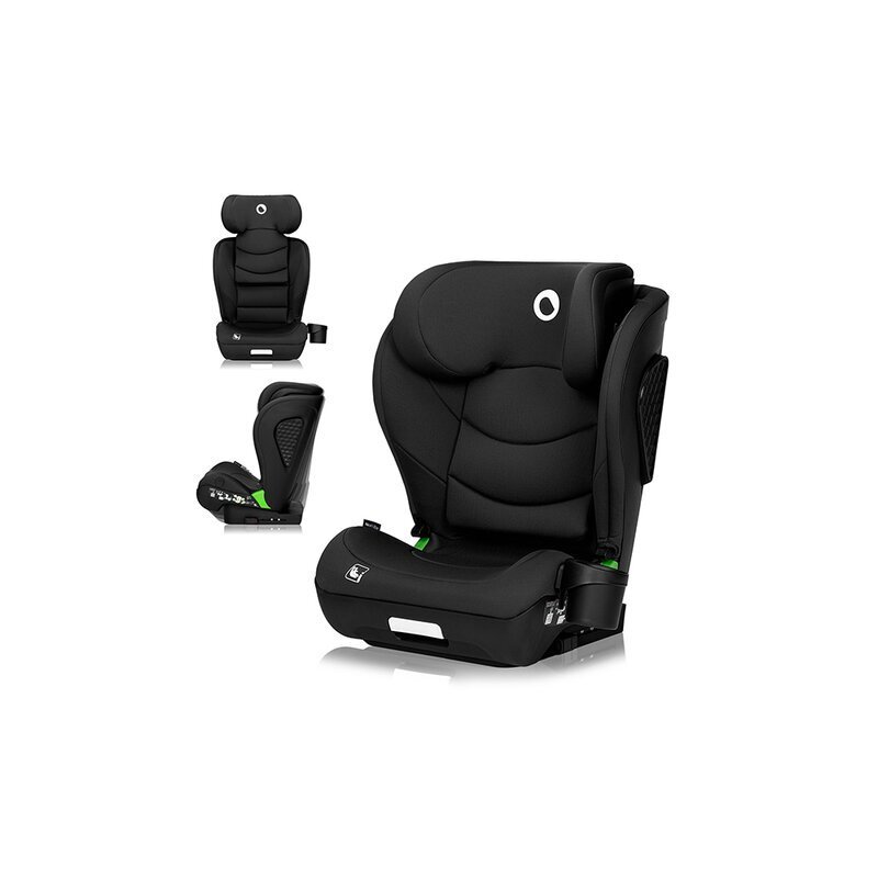 Lionelo Scaun auto i-Size Neal Negru spatar reglabil in 4 pozitii tetiera in 10 pozitii suport sticla inclus 15-36 Kg 100-150 cm cu isofix conform ECE R129