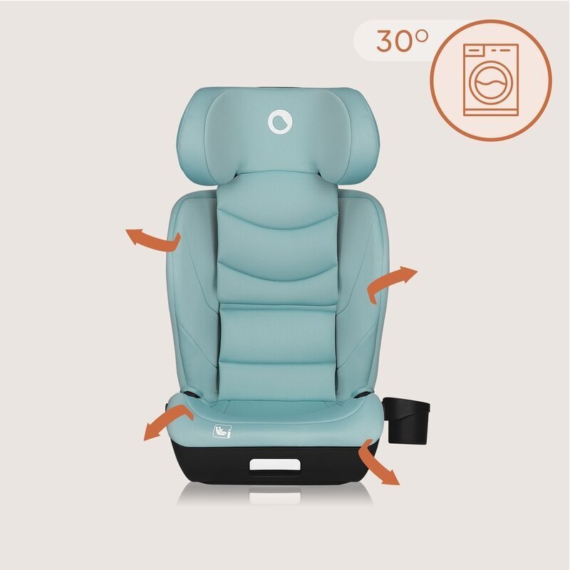 Lionelo Scaun auto i-Size Neal Verde Turquoise spatar reglabil in 4 pozitii tetiera in 10 pozitii suport sticla inclus 15-36 Kg 100-150 cm cu isofix conform ECE R129